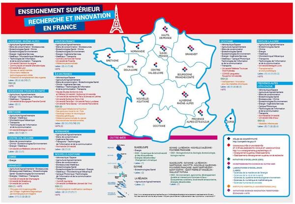 Carte de la recherche en France 